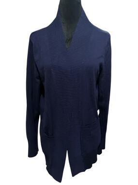 AAMILIFE Navy Blue Open-Front Cardigan‎ Sweater – Size Large